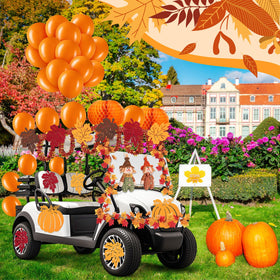 Suncalla Thanksgiving tinsel garland adds festive sparkle to carts