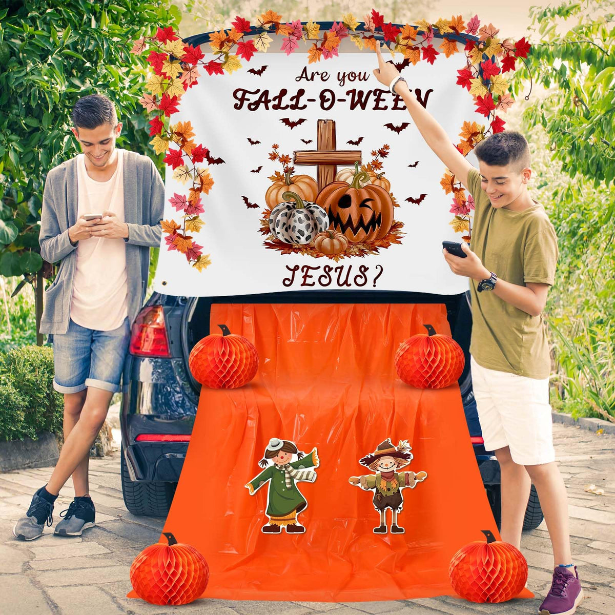 Suncalla trunk decor setup for a festive Halloween look
