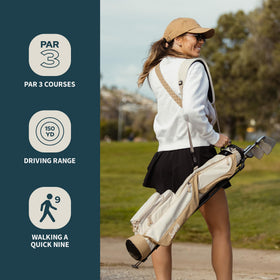 Sunday Golf Loma Bag cooler pouch demonstrates drinks staying cold during practice