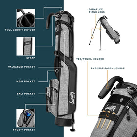 Sunday Golf Loma Bag cooler pouch keeps drinks cool during practice.
