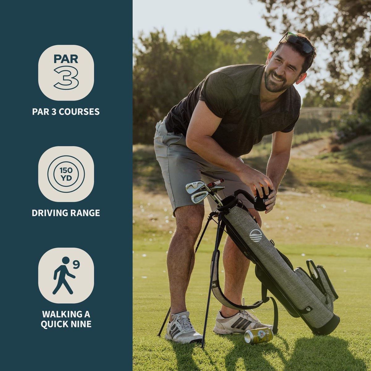 Sunday Golf Loma bag holds 6-7 clubs for light-weight travel