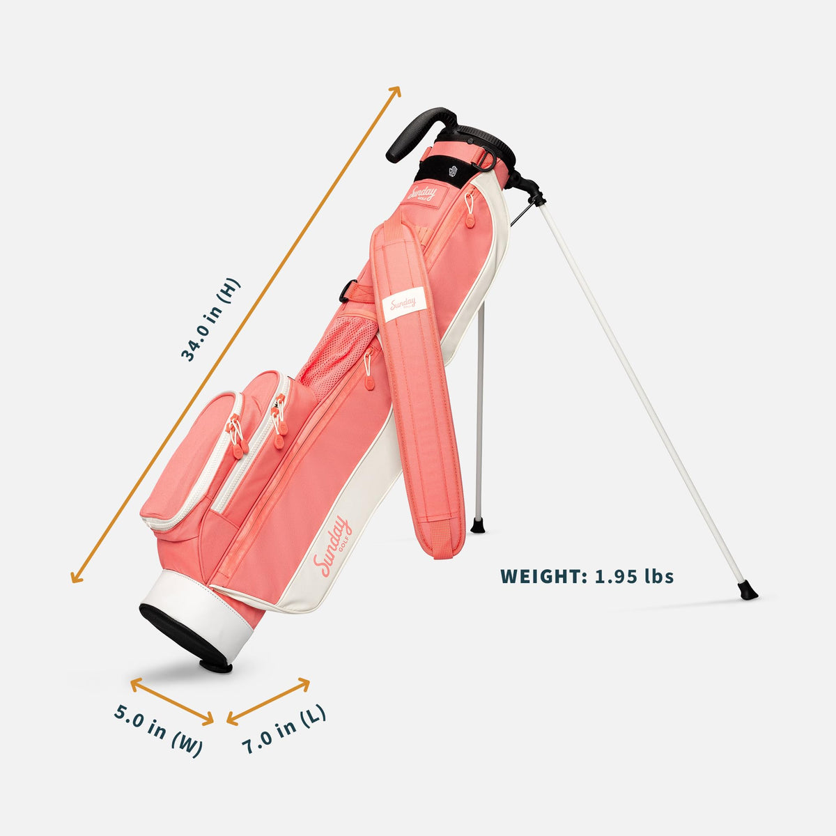 Sunday Golf Loma Bag open-stand display demonstrates quick setup for practice.