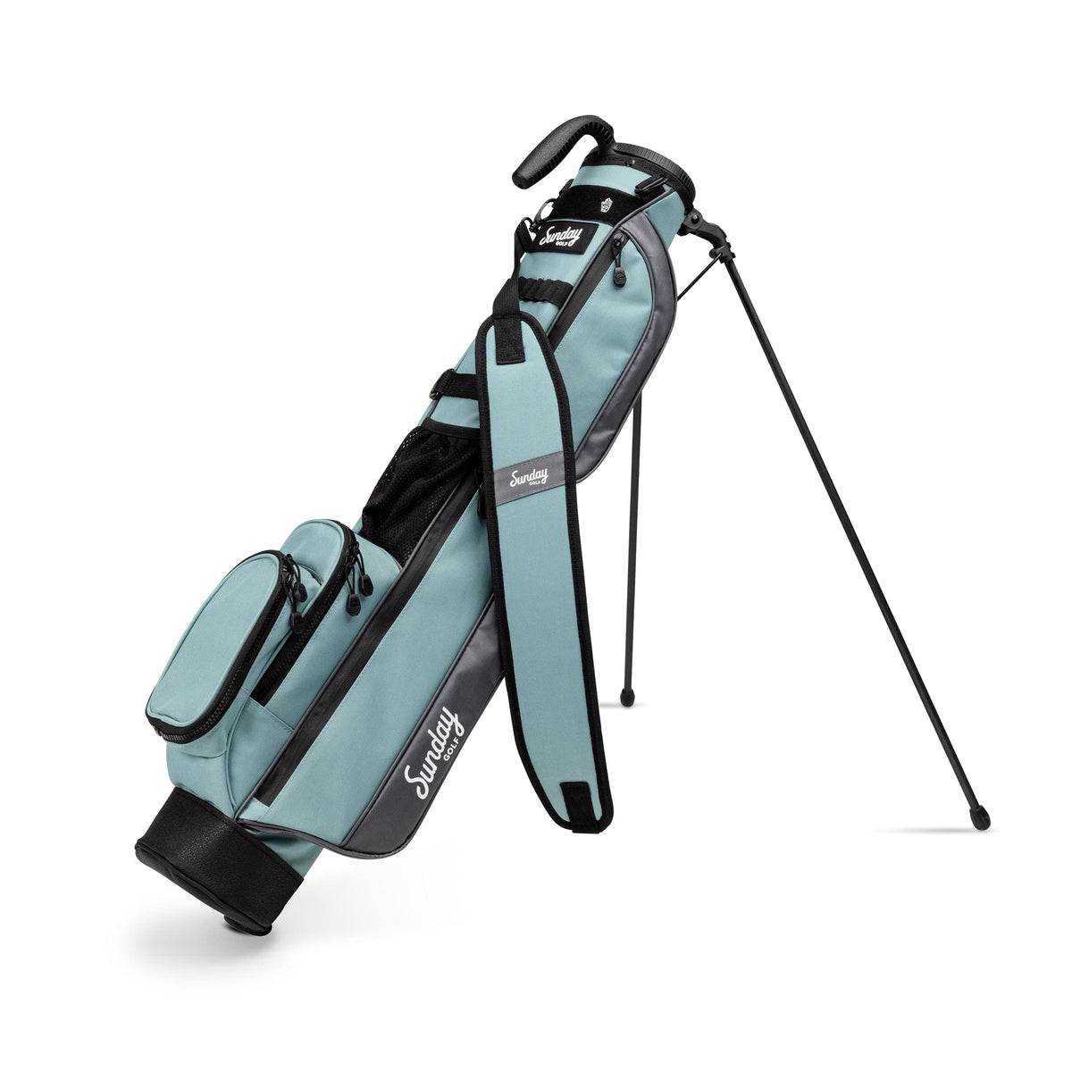 Sunday Golf Loma Bag standing with stand for easy carry