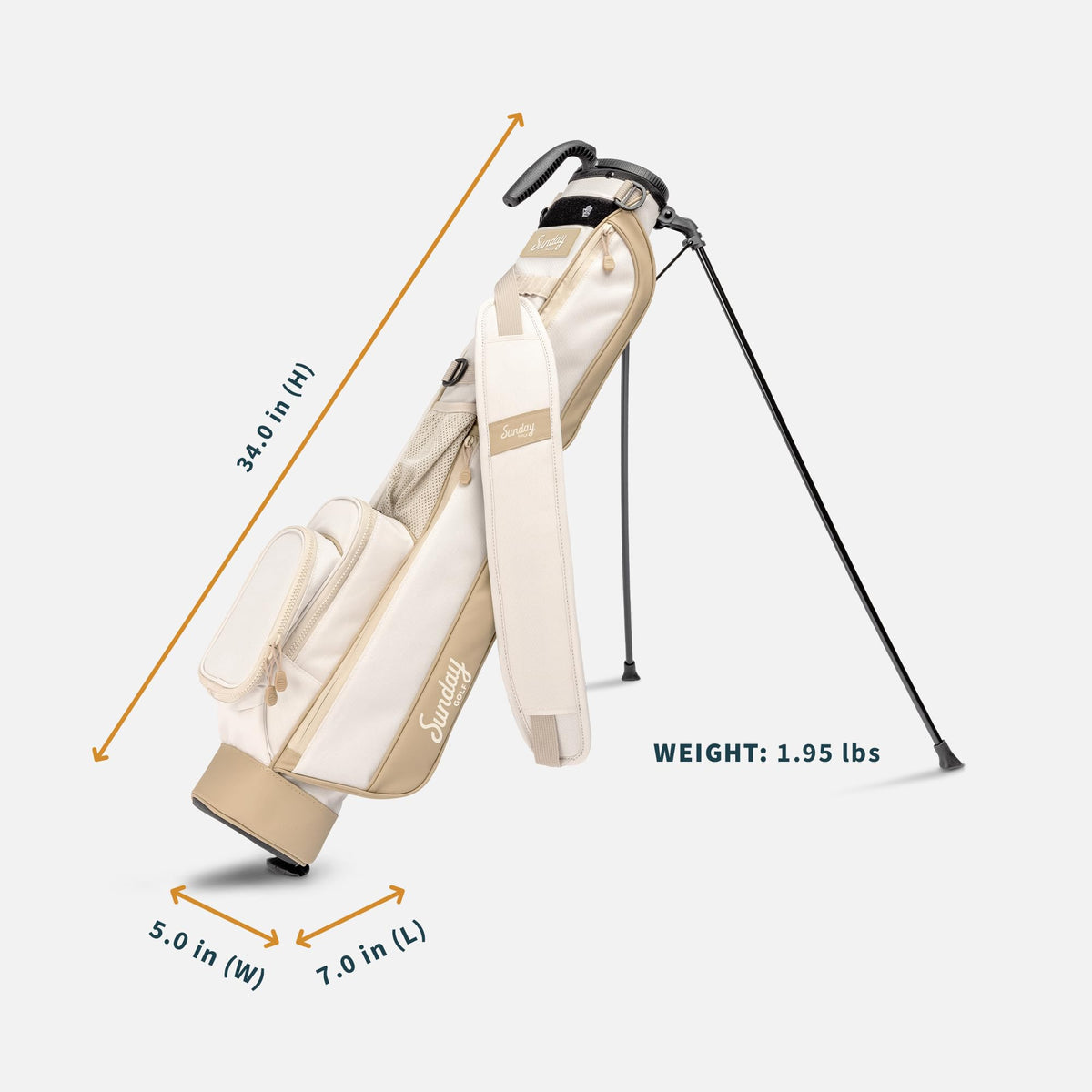 Sunday Golf Loma Bag strap and handle image demonstrates comfortable carrying on the go