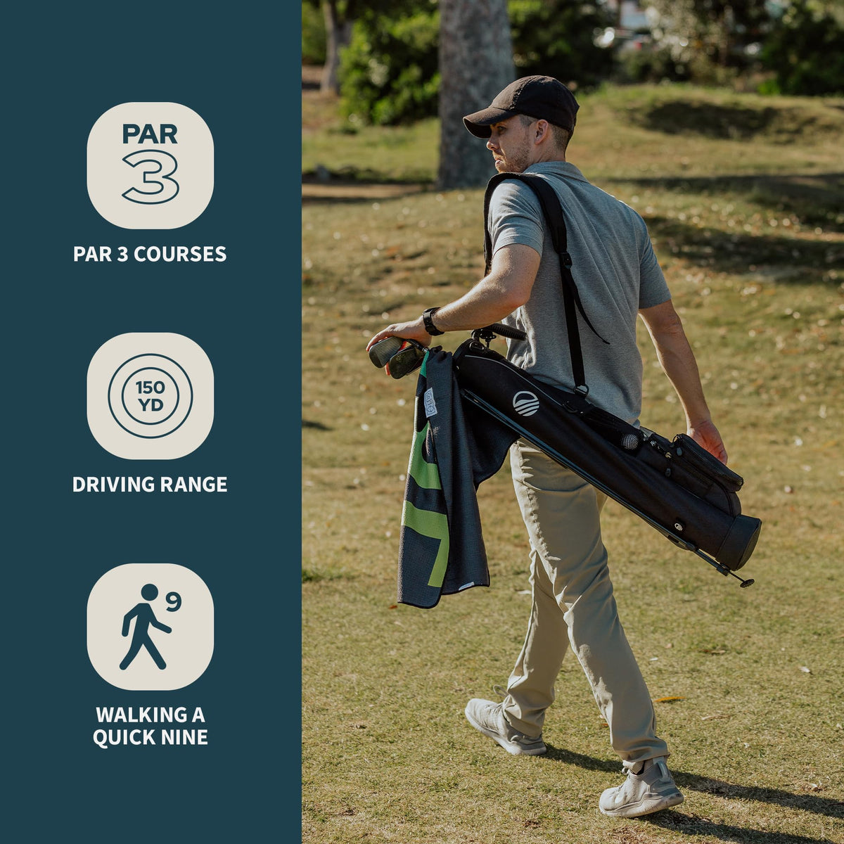 Sunday Golf Loma bag trunk-friendly design fits in most cars.