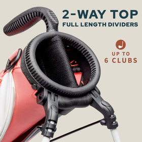 Sunday Golf Loma Bag valuables pocket shows velour-lined safe storage.