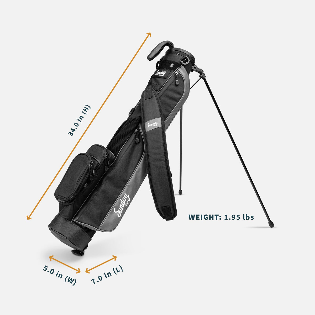 Sunday Golf Loma bag features velour-lined valuables pocket for secure storage.