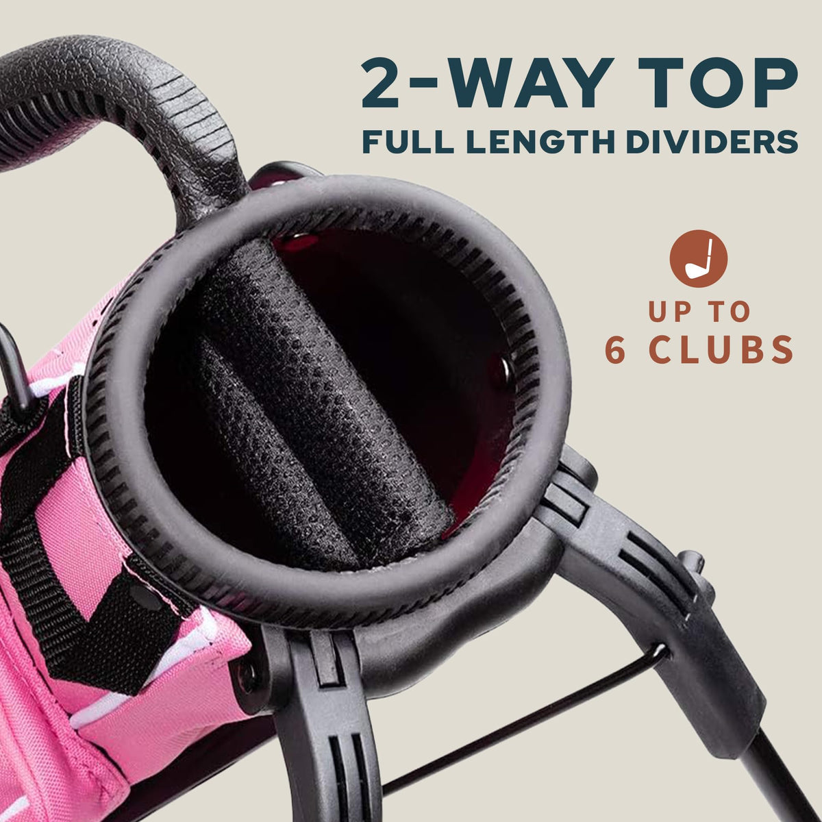 Sunday Golf bag with built-in carry handle for convenient transport
