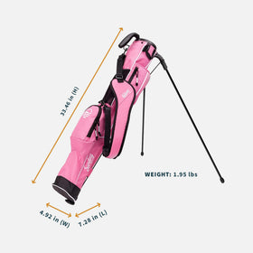 Sunday Golf bag ready for driving range with compact footprint for practice