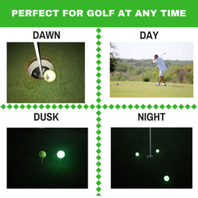 SUNDOWN GOLF glow ball soft urethane feel mirrors standard golf balls.