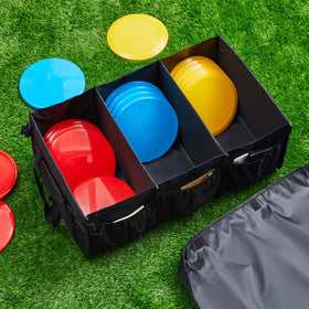 Sunnymove disc golf bag ten side pockets keep discs and gear organized.