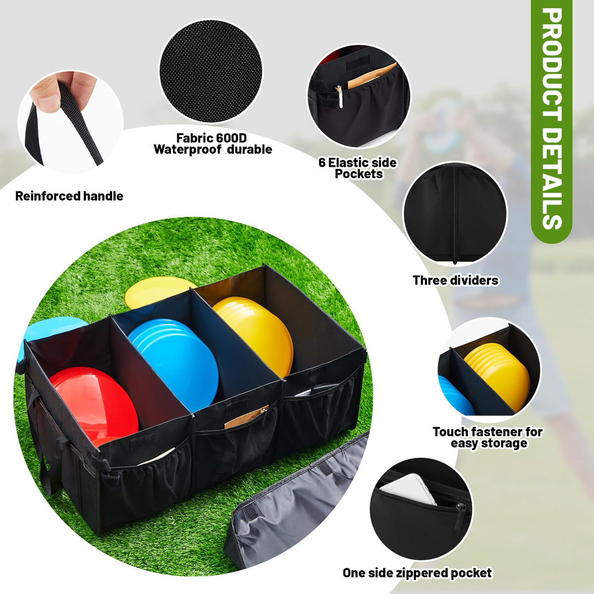 Sunnymove three-divider design helps separate discs for quick access.