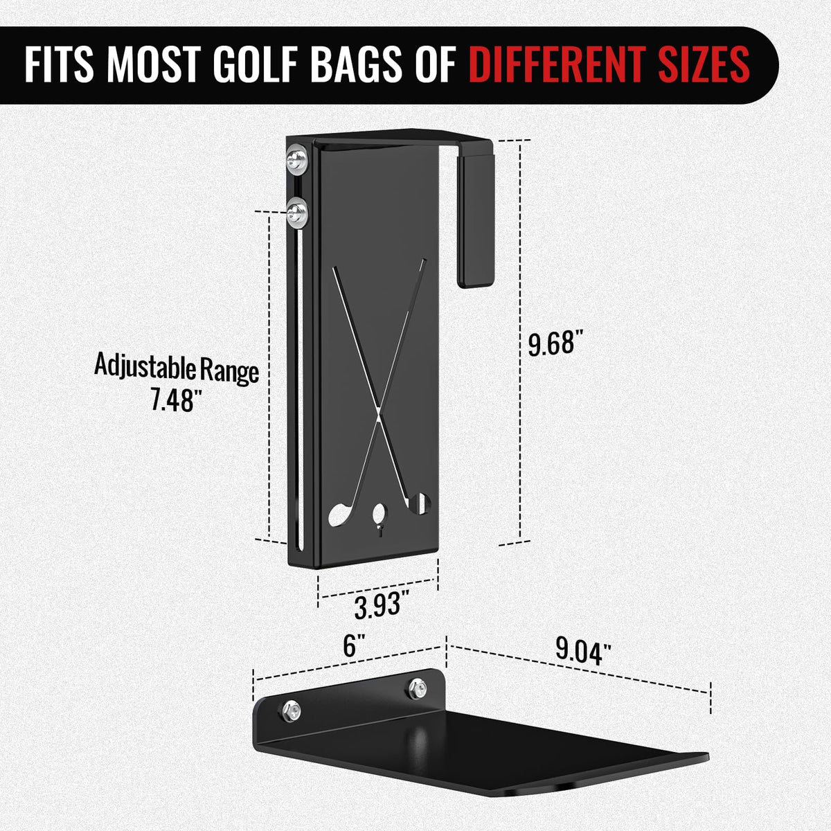 SUNSHINE FARMRE adjustable-sliding golf bag holder for easy bag storage in tight spaces