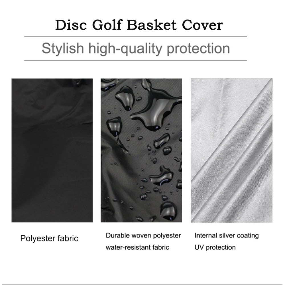 SUNSURE Disc Golf Basket Cover adjustable drawstring keeps it secured in winds.