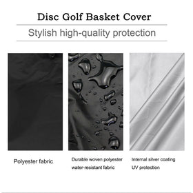 SUNSURE Disc Golf Basket Cover adjustable drawstring keeps it secured in winds.