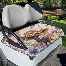 Suobstales boho mandala daisy seat cover protects golf cart seats during outdoor rides