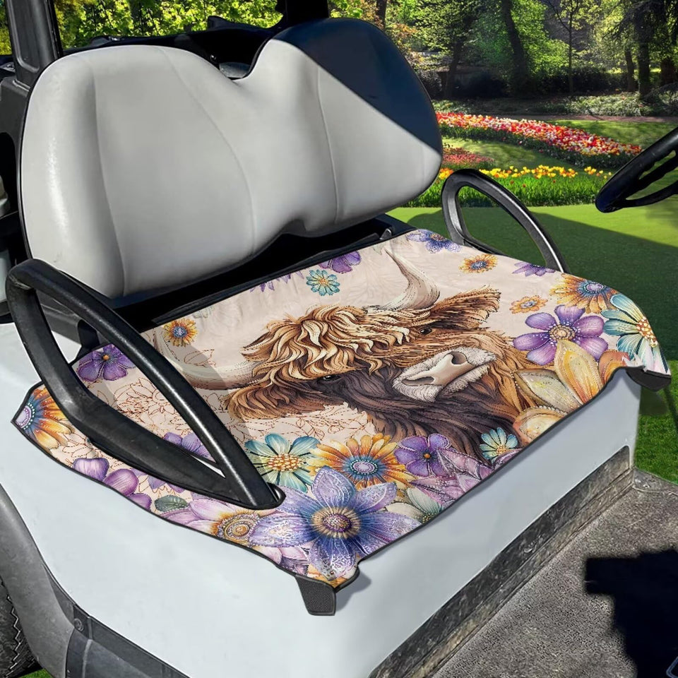 Suobstales boho mandala daisy seat cover protects golf cart seats during outdoor rides