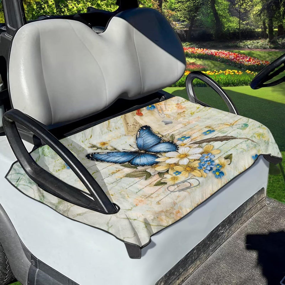 Suobstales butterfly daisy seat cover for golf carts shields seats with stylish comfort.