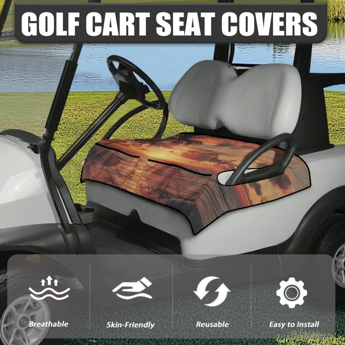 Suobstales four-pocket front storage keeps sunglasses and towels within easy reach during rounds.