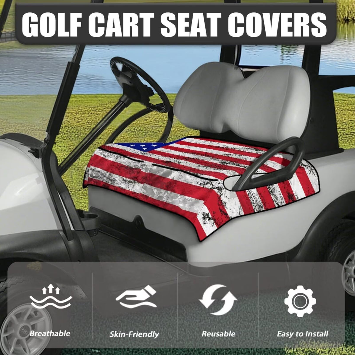 Suobstales seat cover with four pockets stores sunglasses and towels