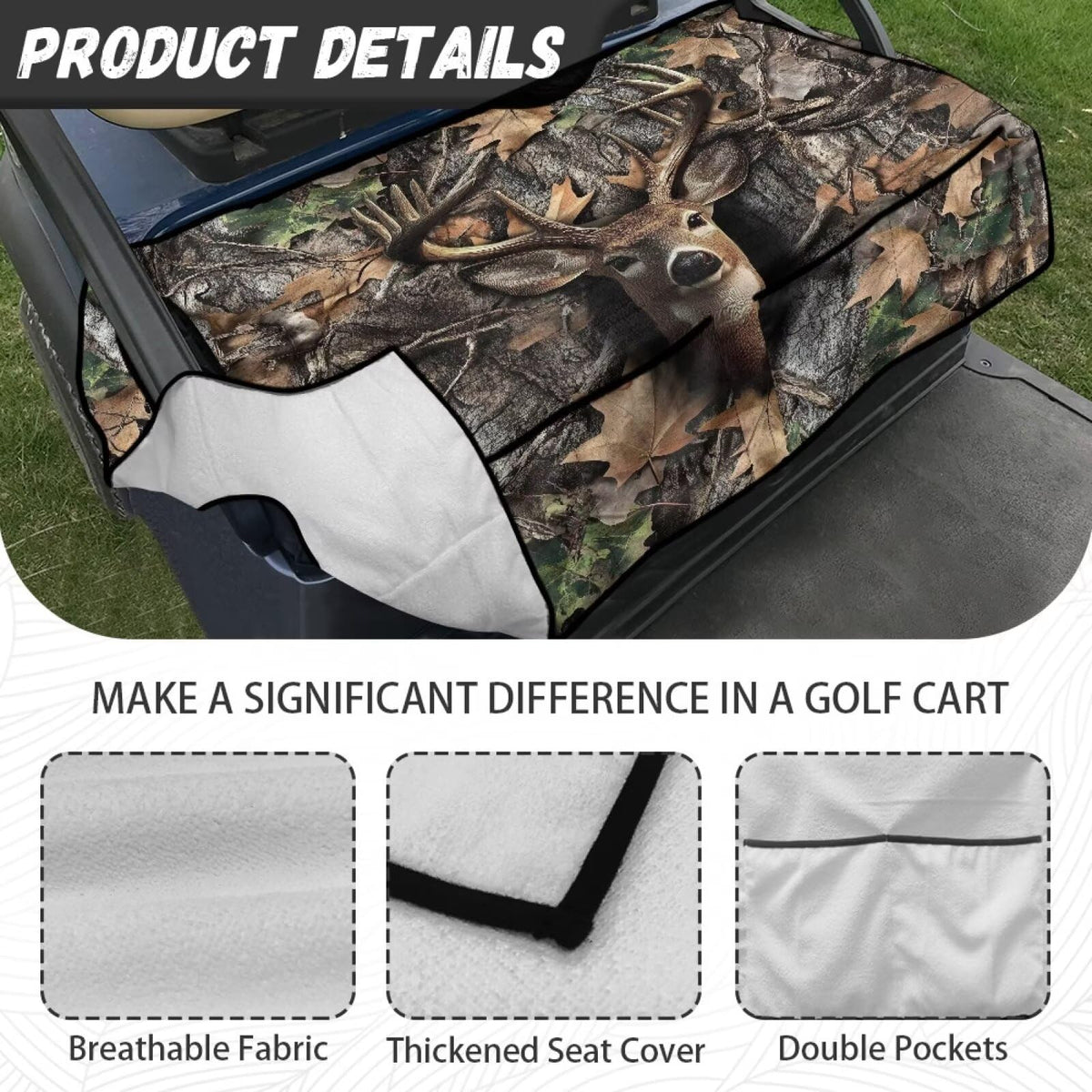 Front pockets store sunglasses, towels, gloves, and water within easy reach