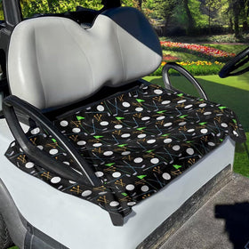 Suobstales golf ball pattern seat cover front view with breathable fabric for comfort.