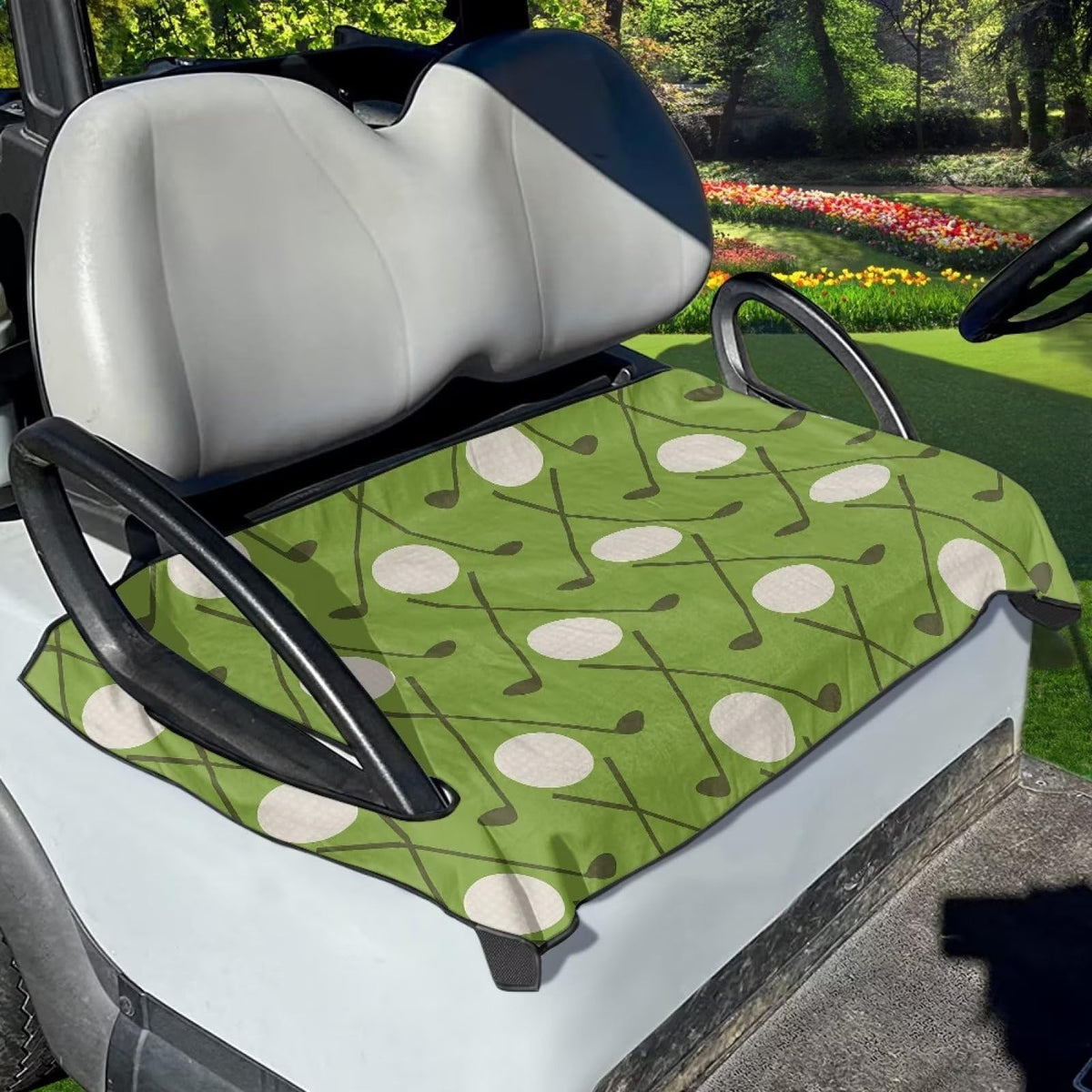 Suobstales golf ball pattern seat cover green protects seats from dirt