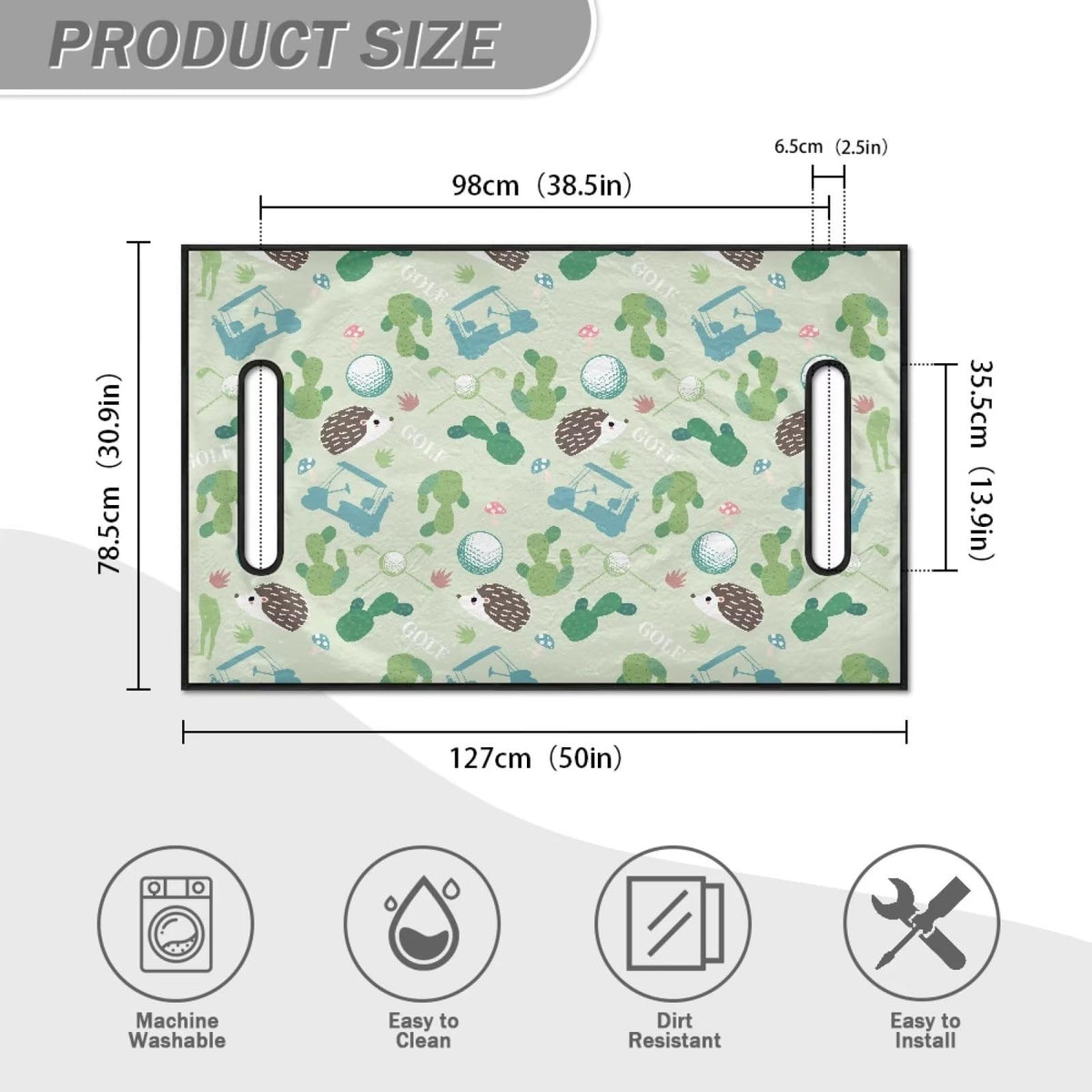 Suobstales golf cart cover protects original seats from dust and sweat.
