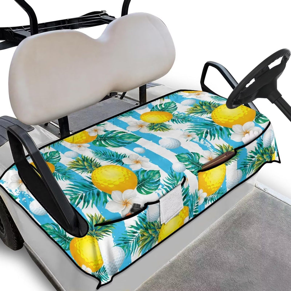 Suobstales golf cart seat cover with plumeria leaves print guards seats and adds style