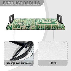 Soft and breathable Suobstales seat cover in green golf print for summer comfort.