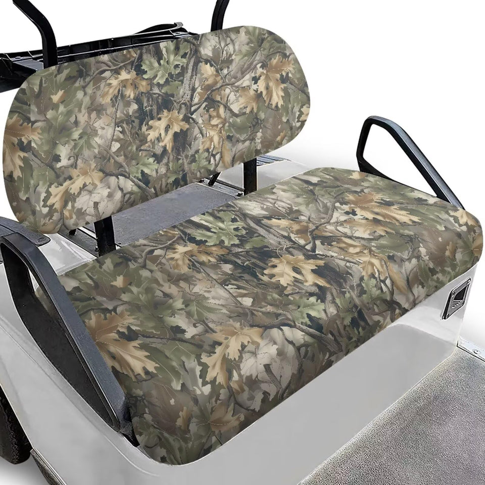 Suobstales rear backrest cover in green hunting camo protects seats from wear.