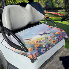 Suobstales hummingbird daisy print seat cover protects club car seats with style