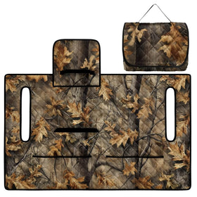 Suobstales hunting camo leaves front seat cover protects seats from wear and weather.
