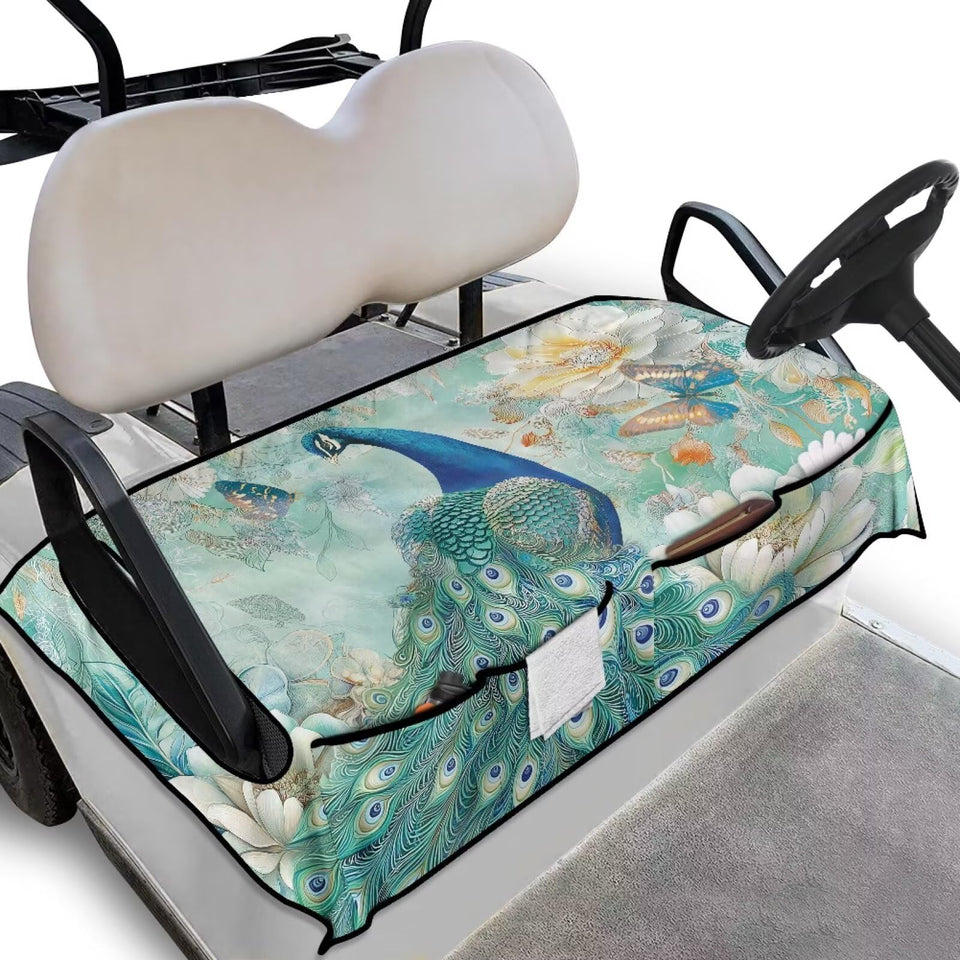 Suobstales peacock butterfly seat cover protects and refreshes your golf cart interior.