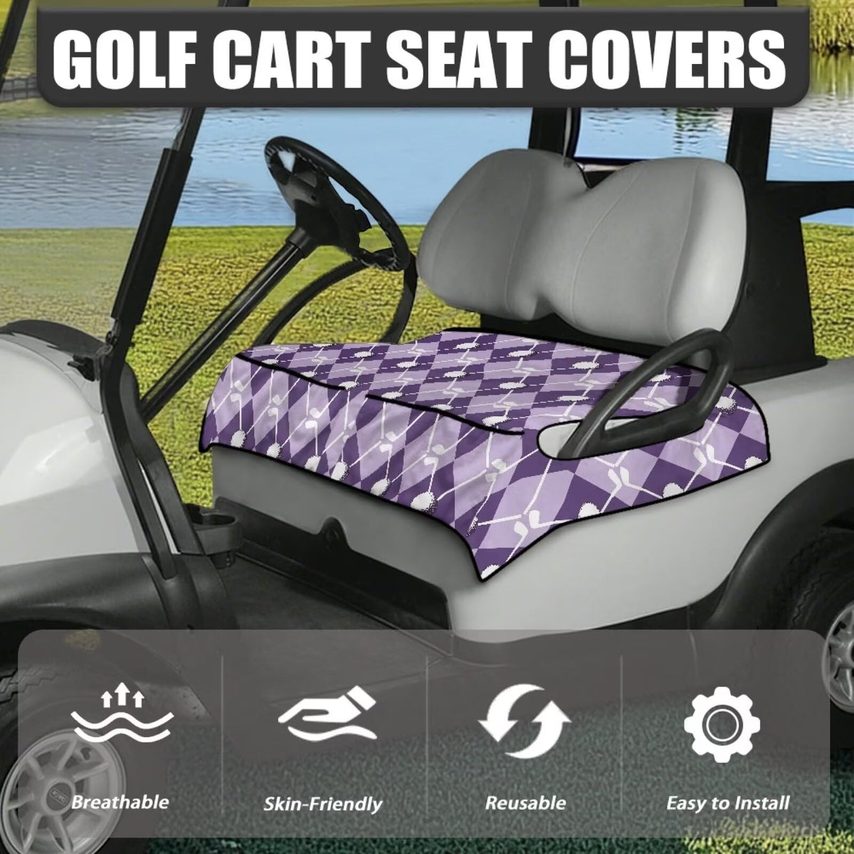 Suobstales poly-spandex breathable seat cover enhances comfort in warm golf days
