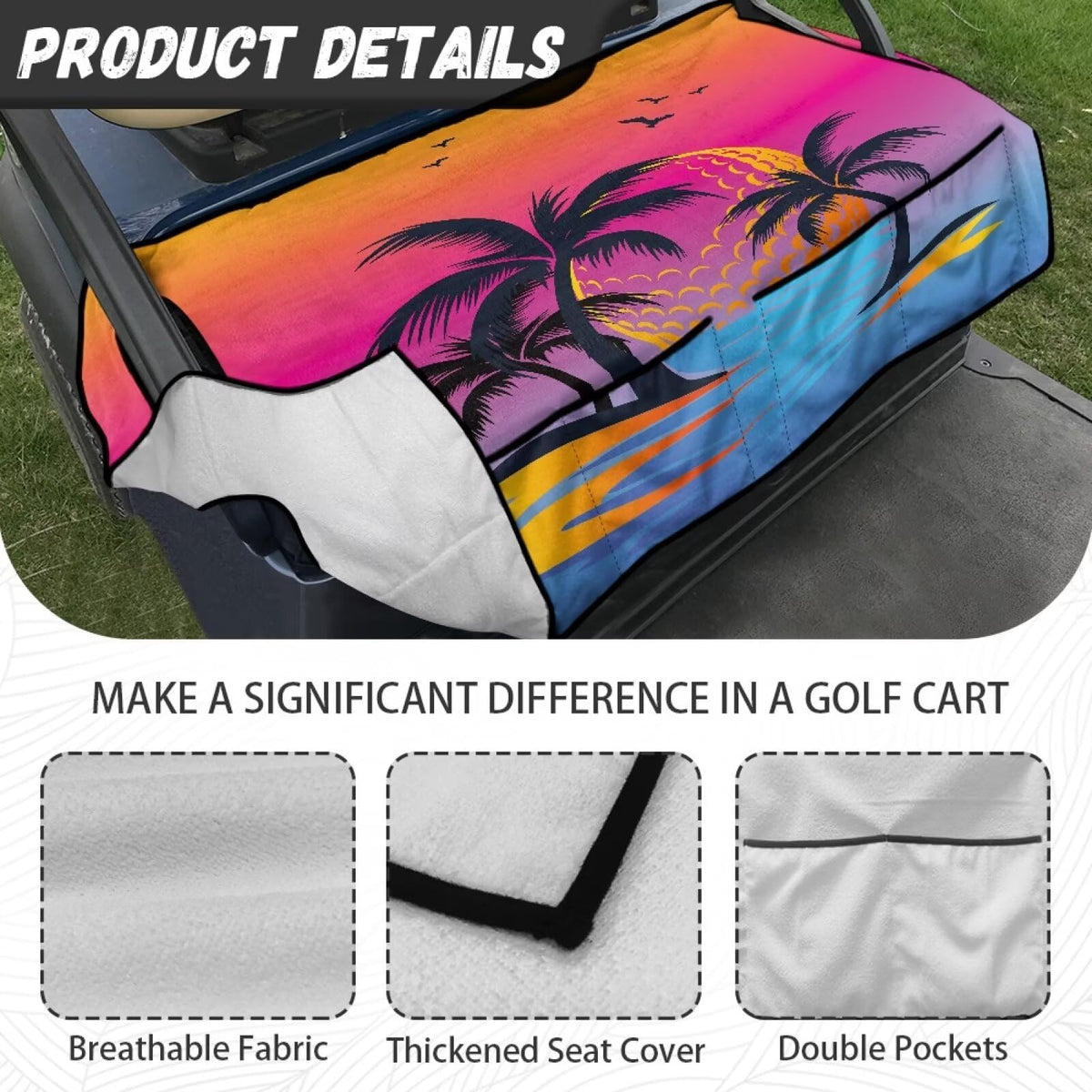Suobstales seat cover protects seats from dust and sweat while maintaining comfort.