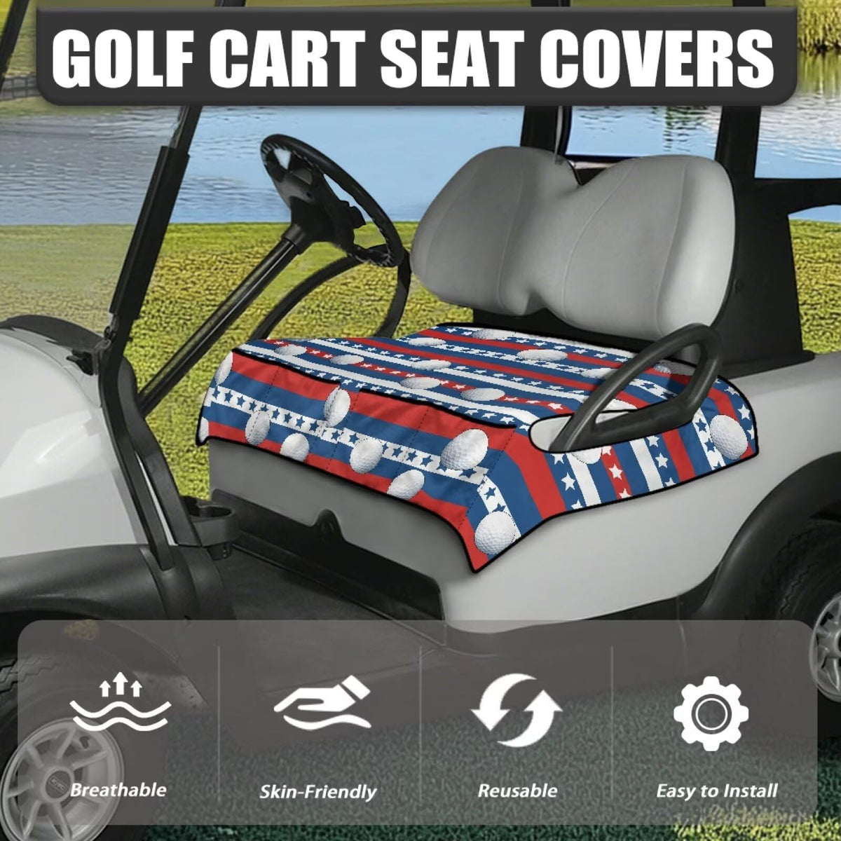 Suobstales seat cover four pockets keeps sunglasses, towels, and water within reach.