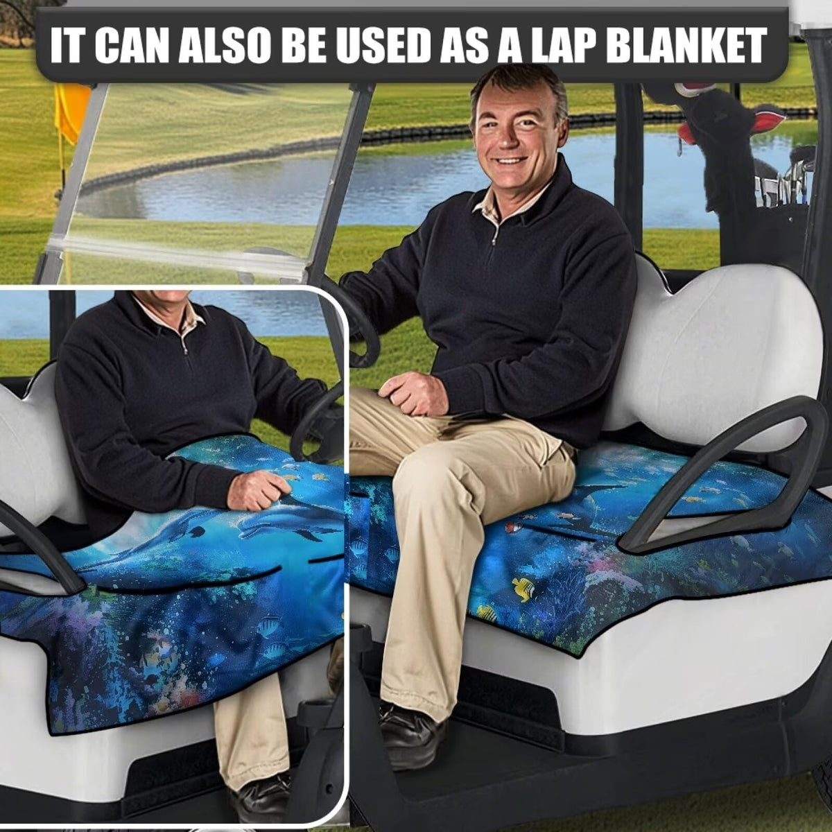 Suobstales seat cover protecting original golf cart seats from dust
