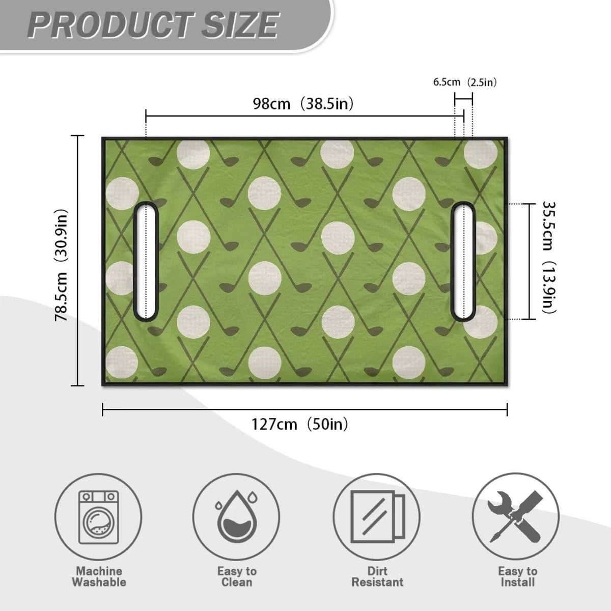 Suobstales stylish green seat cover enhances cart appearance