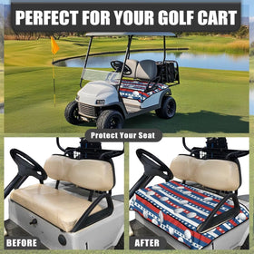 Suobstales universal fit seat cover protects original seats and fits EZGO, Club Car, Yamaha.