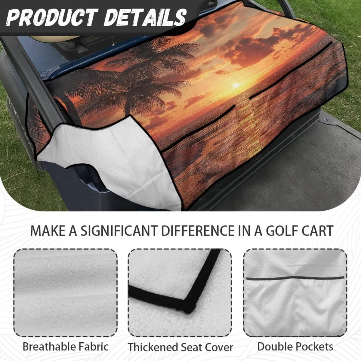 Suobstales washable fabric makes cleaning simple after a round in sun and dust.