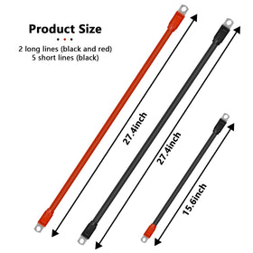 Superbobi golf cart cables 15-inch black close-up highlighting heavy gauge durability