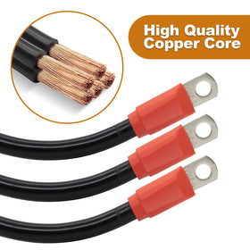 Superbobi golf cart cables 15-inch black detail showing flame and abrasion resistance