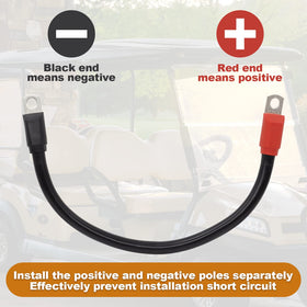 Superbobi golf cart cables 15-inch black close-up with protective PVC insulation