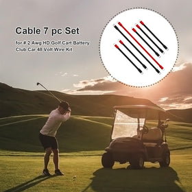 Superbobi golf cart cables 27-inch red close-up showing polarity labeling