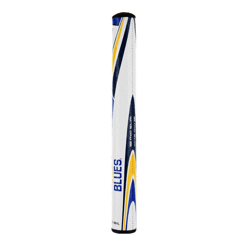 SuperStroke NHL grip in hand highlights balanced feel for smooth putts.