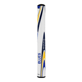SuperStroke NHL grip in hand highlights balanced feel for smooth putts.