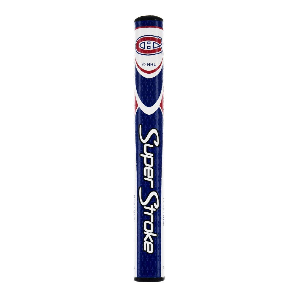 SuperStroke NHL putter grip mid-slim profile in white red blue enhances grip stability