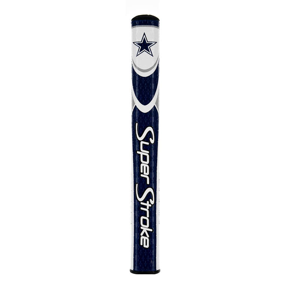 SuperStroke Dallas Cowboys Mid Slim 2.0 grip in navy and white enhances feel for steady putts.