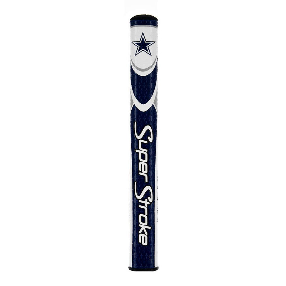SuperStroke Dallas Cowboys Mid Slim 2.0 grip in navy and white enhances feel for steady putts.
